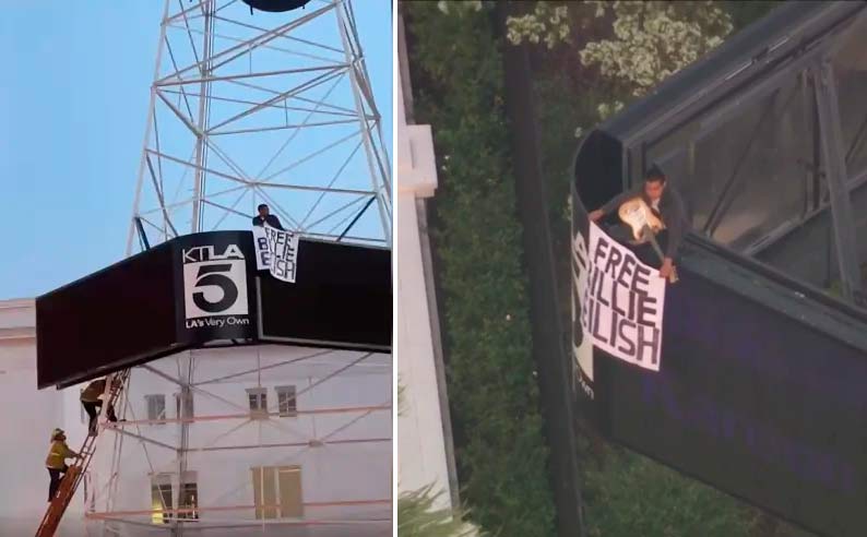 8 Detalles sobre el hombre que escaló una torre de TV para que “Liberen a Billie Eilish”