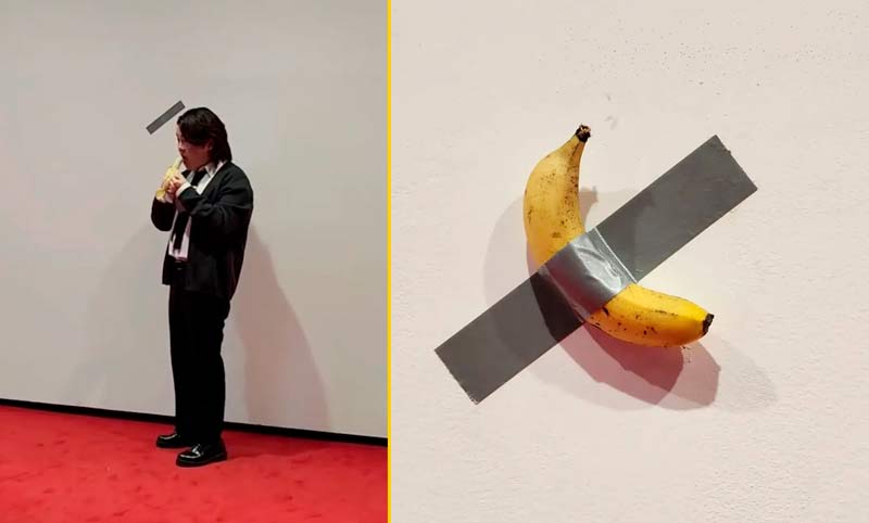 7 Detalles sobre el Estudiante que se comió una banana de $120.000 dólares en un museo