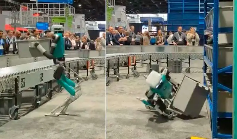 Robot colapsa en el piso luego de trabajar 20 horas sin parar
