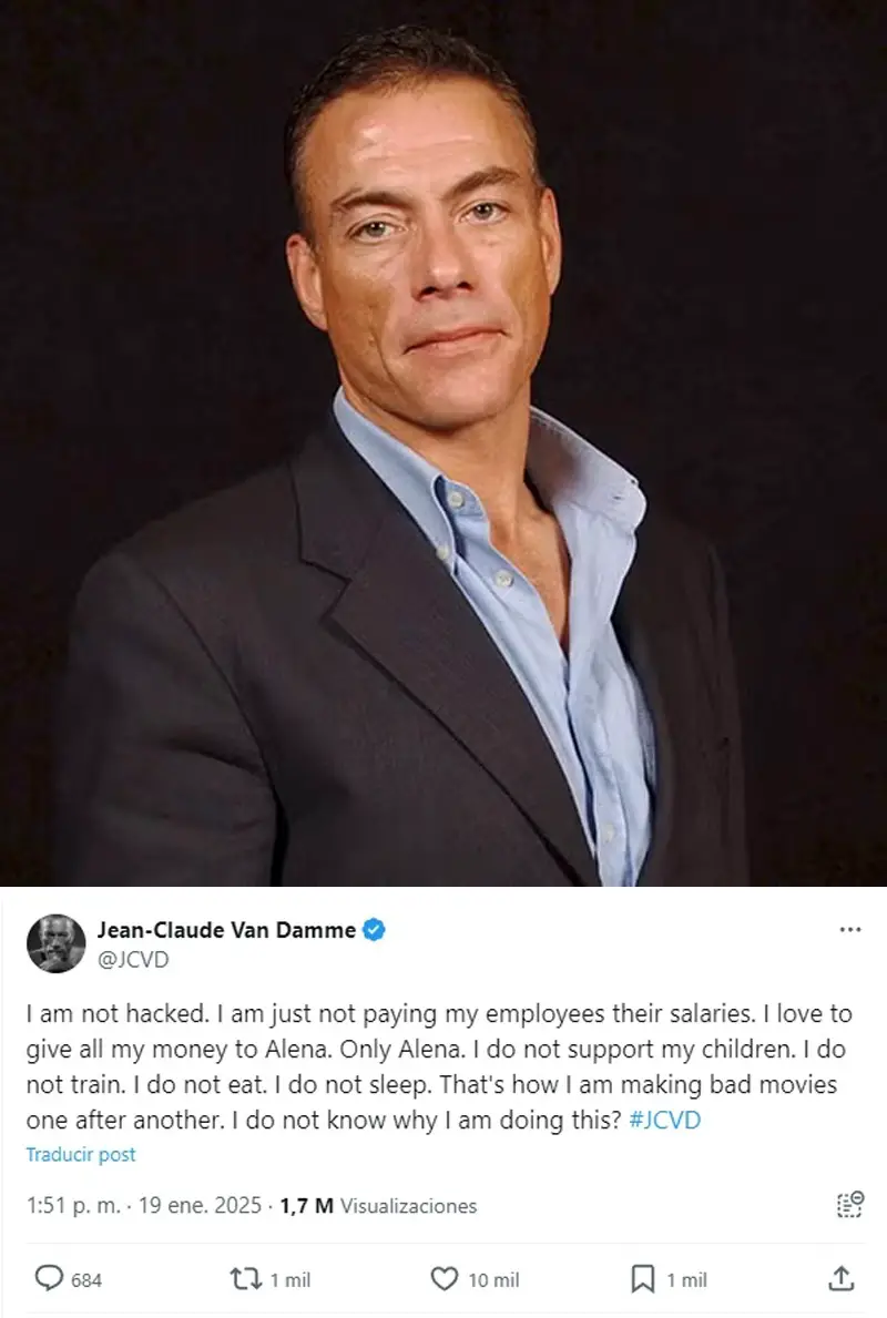 6 Datos del “Vergonzoso Hackeo” que sufrió Jean Claude Van Damme en ‘X’