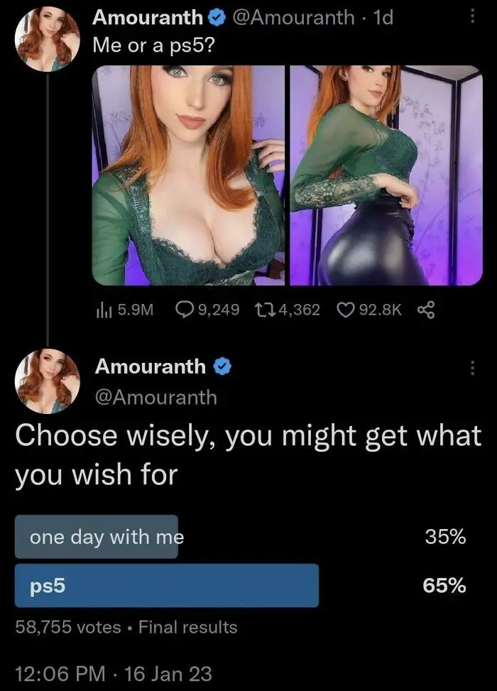 3. Cuando los seguidores de Amouranth prefirieron un PS5