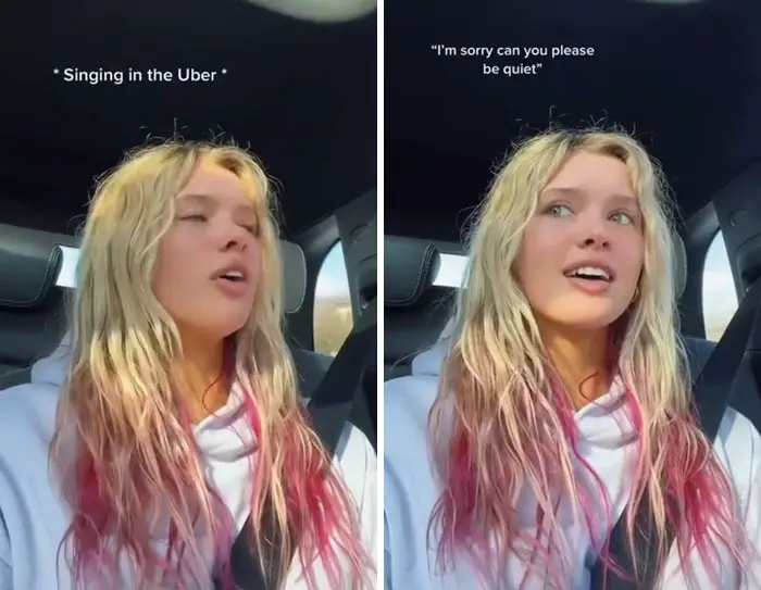 6. Esta influencer comenzó a cantar en el Uber y el conductor apagó la música