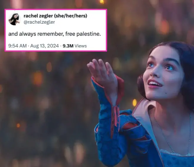 4. Rachel Zegler se negó a eliminar su mensaje "Pro Palestina"