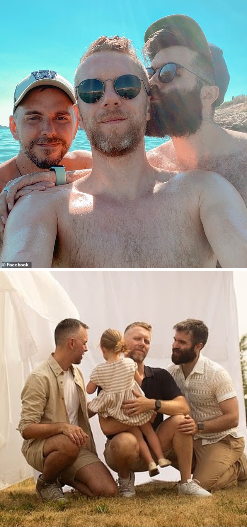 1. Tres hombres se convirtieron en papá de una niña