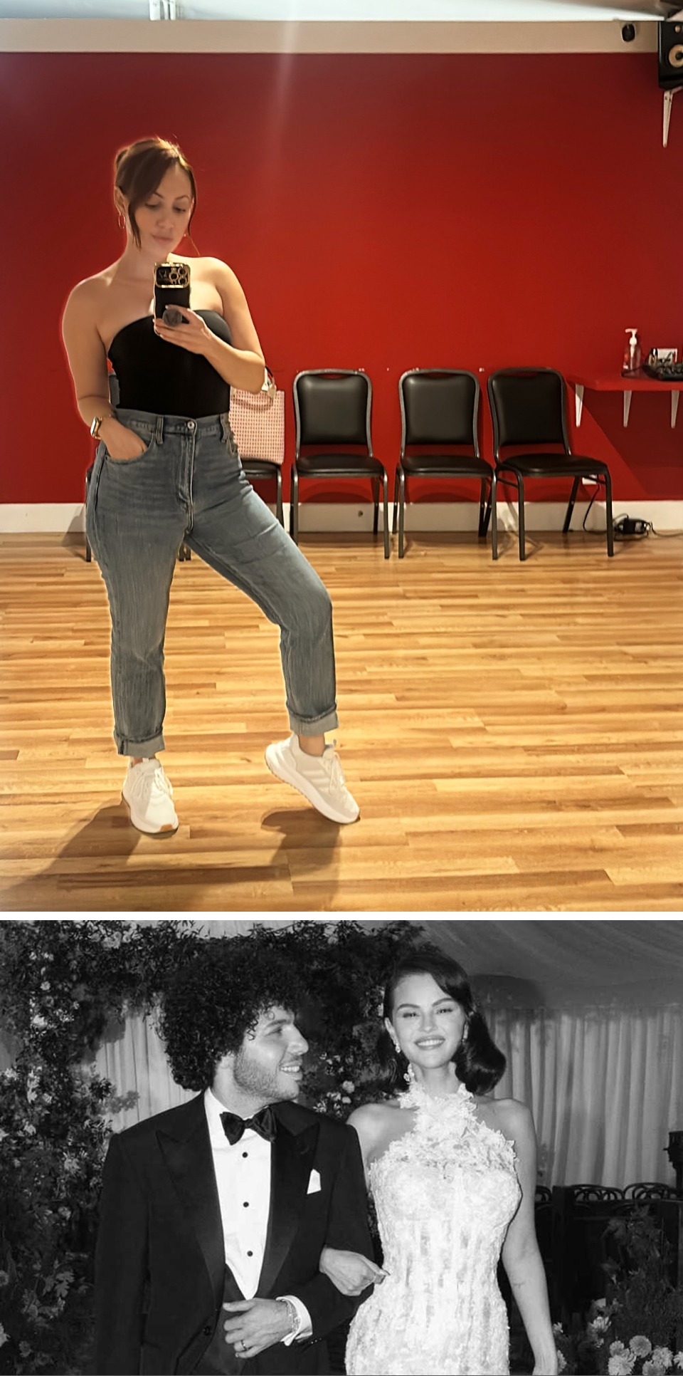 2. Subió un video "bailando" mientras Selena se casaba