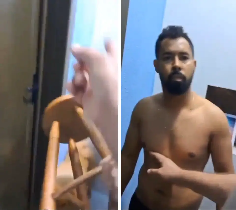 2. El novio forzó la puerta con una silla