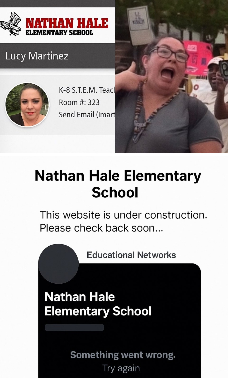 3. El sitio web de la escuela tuvo que cerrar