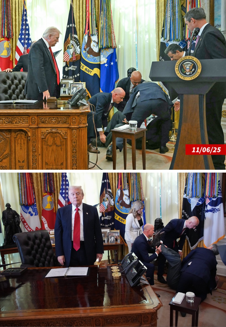 3. Trump se quedó viendo preocupado