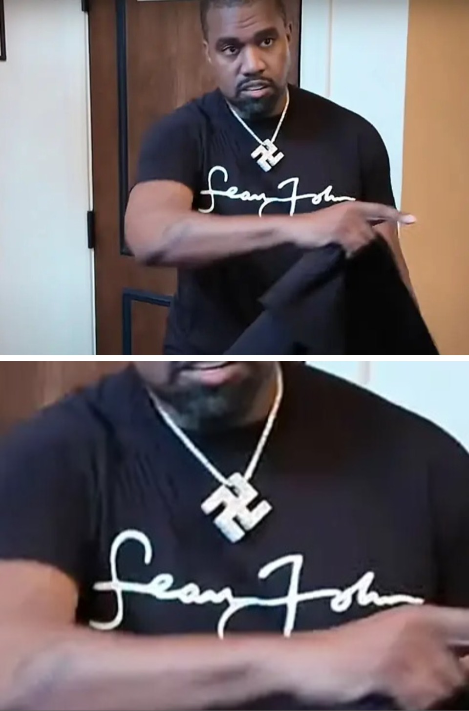 5. Kanye había usado un collar gigante de esvástica