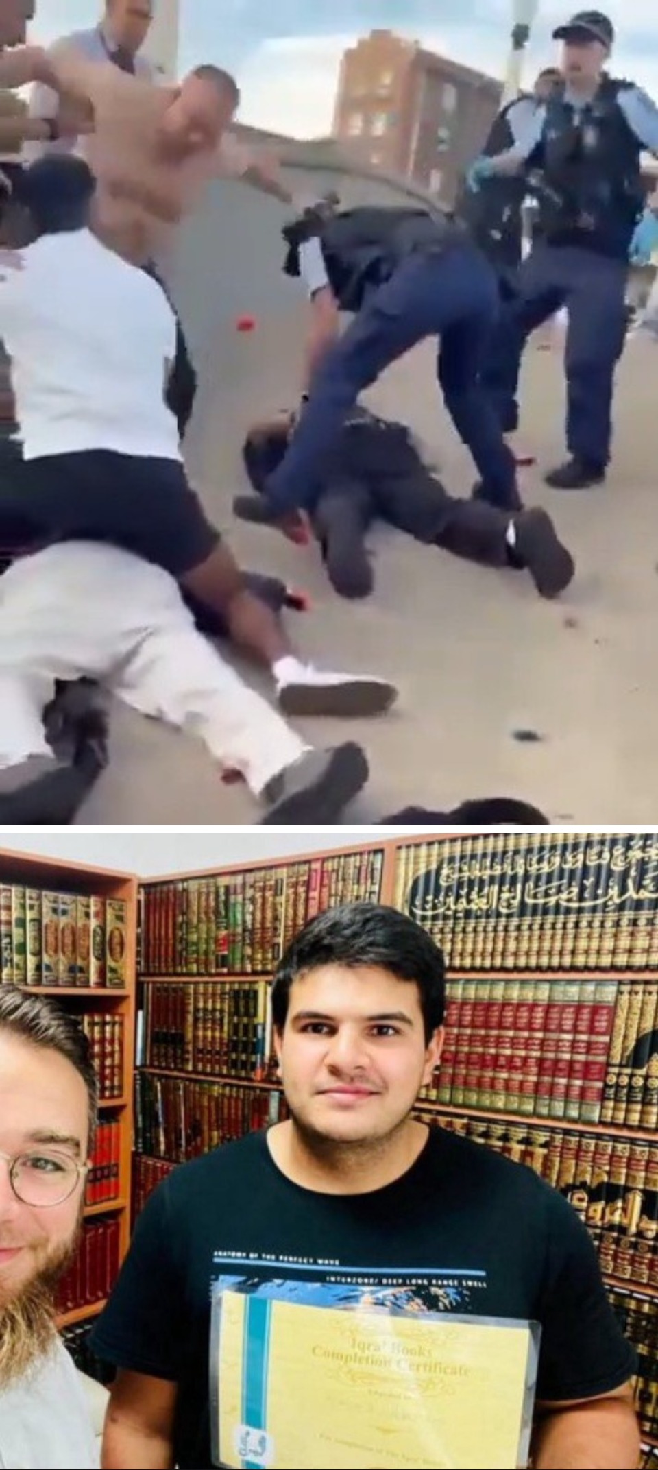 6. La gente descargó su ira cuando arrestaban al terrorista