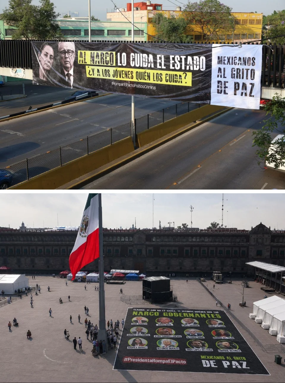 4. Las lonas fueron exhibidas en El Zócalo